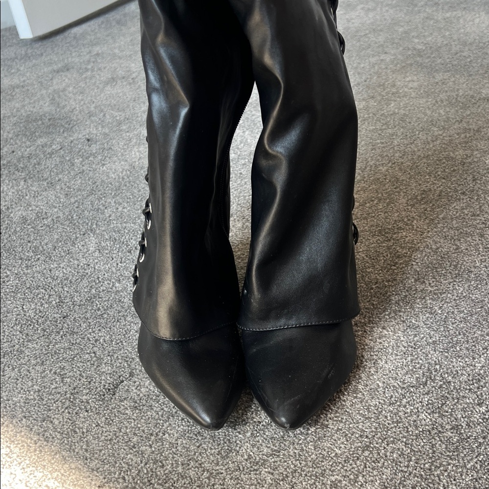 Fashion Nova Black Shark Boots
